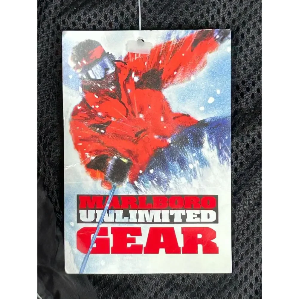 Marlboro Unlimited Full Zip Windbreaker Jacket Mens XXL Black Red Lined NWT - Picture 7 of 15